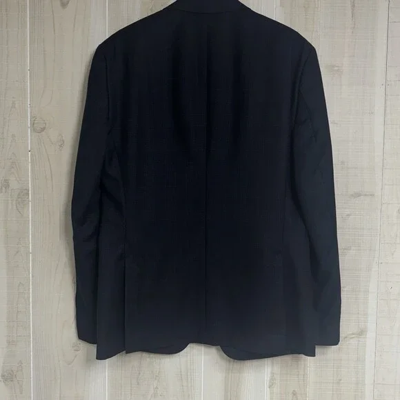 Hugo Boss Janson 6 Lanificio Tesse Biella Wool Navy Blue 2 Button Blazer Sz 42R - Picture 2 of 16